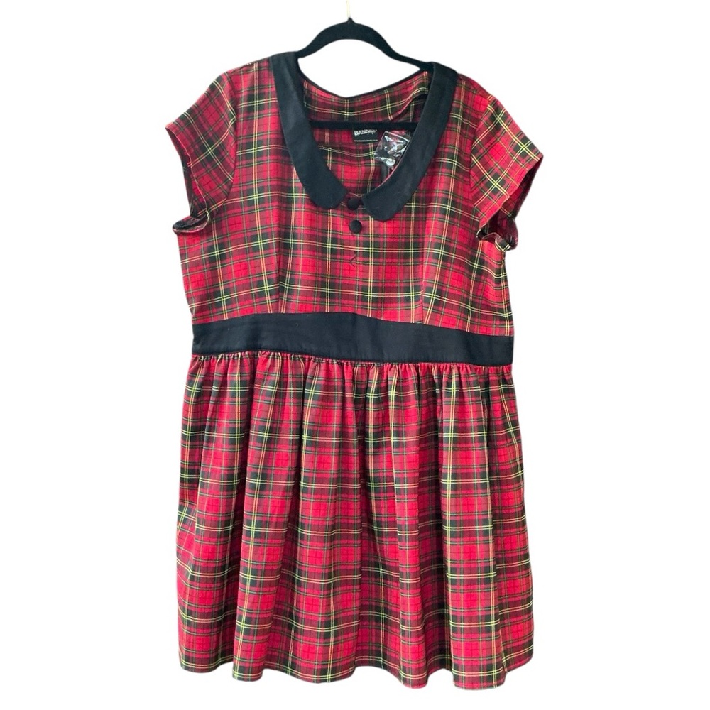 Banned Apparel Red Plaid Plus Size Dress Size 3X NWT